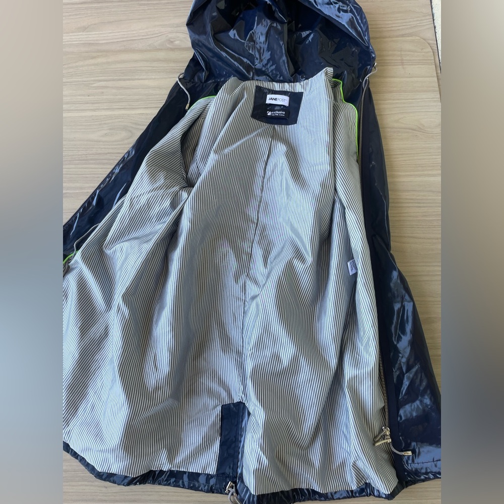 Jane Post Shiny Navy Hooded Utility Jacket - Picture 9 of 16